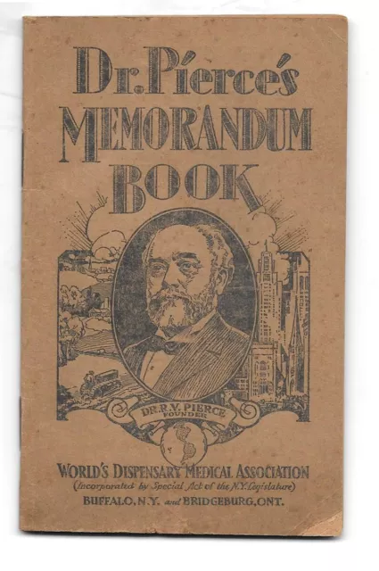 1929-30 DR. PIERCE'S MEMORANDUM BOOK - Dispensary Medical Association NY - NICE!