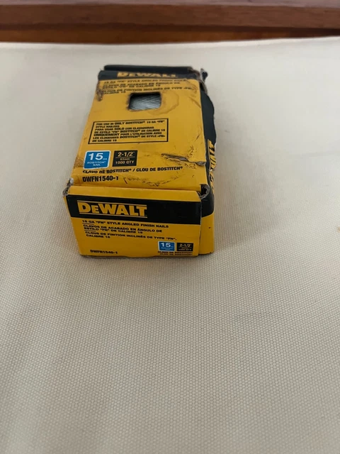 Uñas de acabado de 2 pulgadas estilo Dewalt 15 GA FN 1000 cantidad DWFN1532-1