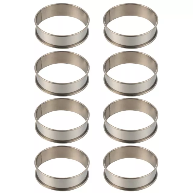 8 Pcs Non-stick Molds Cookie Cutters Mousse Circle Tool Ring Cake