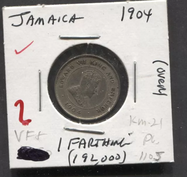 1904-Jamaica-VF+/1 Farthing