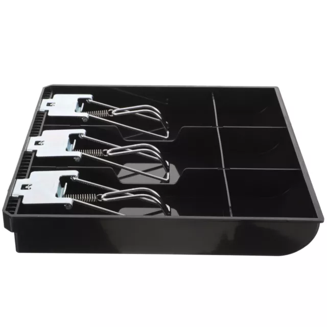 Black Cash Drawer with 3 Bill and 3 Coin Compartments-LJ