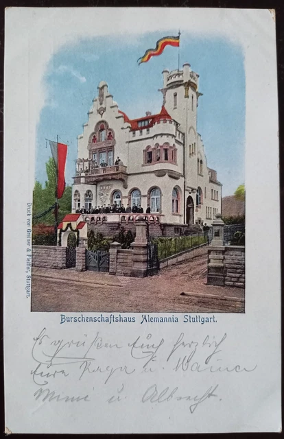 AK Haus Burschenschaft ALEMANNIA Stuttgart 1903  Studentika Student Universität