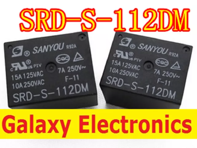 5PCS New Original SRD-S-112DM 12V Power Relays 4-Pin Replace JQC-3FF-012-1HS