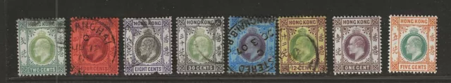 Hong Kong China Selection of KEVII Mint and Used Stamps