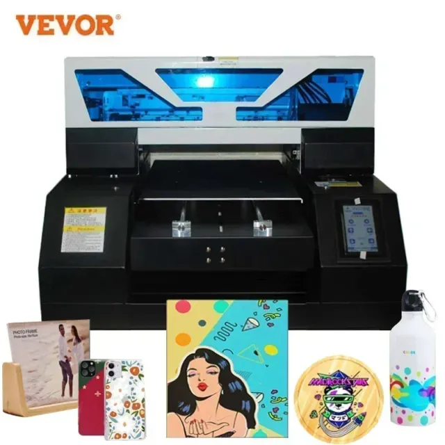 VEVOR-Impresora A3 A4 UV de cama plana, máquina de impresión de etiquetas adhesi