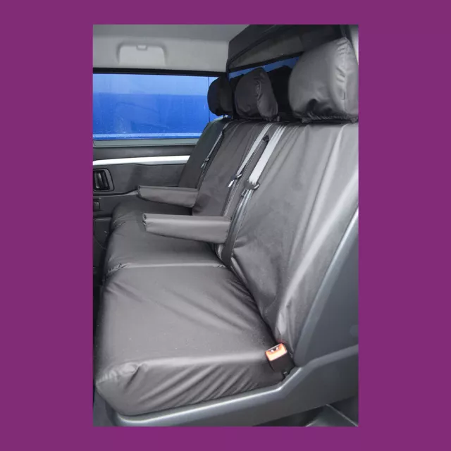 Citroen Dispatch 2016+ maßgeschneiderte Crew Cab hinten schwarz wasserdicht Sitzbezüge