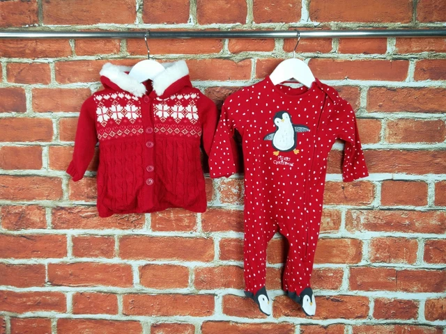 Baby Girls Bundle Age 3-6 Months John Lewis George Babygro Hoodie Christmas 68Cm
