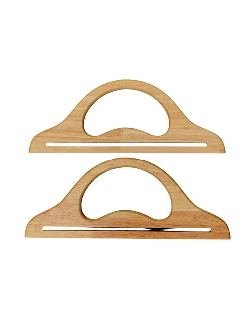 Wooden Bag Handles, Large Pair of Wood  D Shaped making bags Craft , Sewing BH10