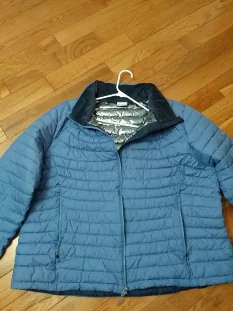 Columbia womens size 3X light blue omni heat  puffer jacket