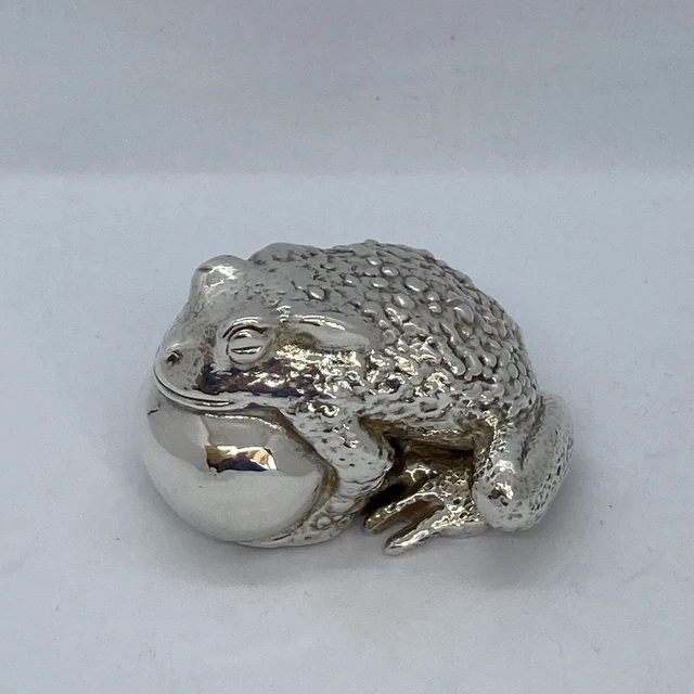 Silver Paperweight Modelled As A Toad Import Hallmarks