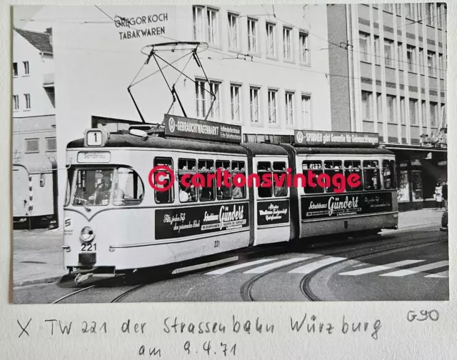 Tw 221 Würzburg Sanderau 1971 I historisches Tram Straßenbahn Foto
