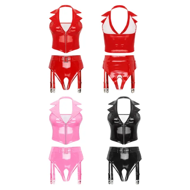 Women Lingerie Crotch Bra Open Set Dating Night Nightwear Garter Underwear Top