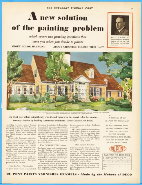 1929 DuPont House Paint Varnish Philadelphia PA Royal Wills Architect Boston Ad