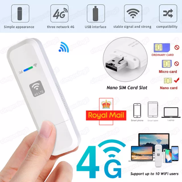 4G LTE Wireless Router USB WIFI Dongle Modem Mobile Broadband SIM Unlocked Card