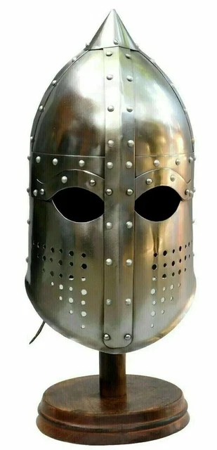 Casque Médiéval De Chevalier Croisé - Acier, Reproduction LARP - NEUF