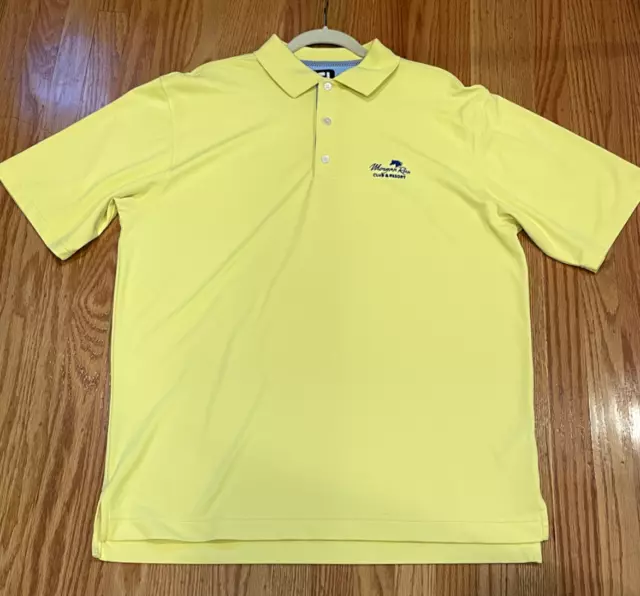 FootJoy Polo Men’s size  L Yellow Morgan Run Club & Resort Short Sleeve FJ Golf