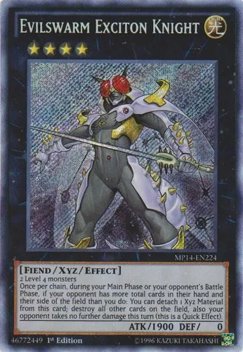 Yugioh! LP Evilswarm Exciton Knight - MP14-EN224 - Secret Rare - 1st Edition Lig