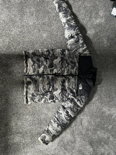 The North Face Retro 1996 Nuptse Grey Camo 700 Puffer Jacket - Size 15-16 kids