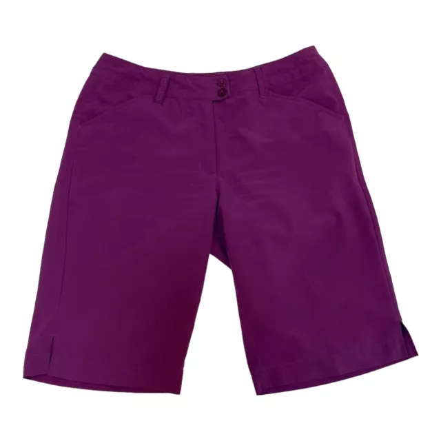 Callaway Womens Golf Shorts 10 W28 L11.5 Purple Regular Mid Rise Pockets Stretch