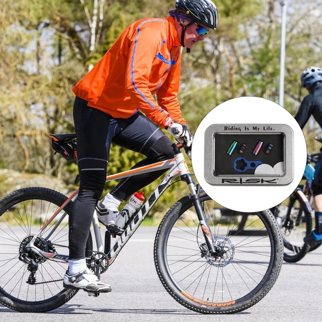 Set tappi ugelli gas tappo valvola bicicletta in metallo bici da corsa copriruota