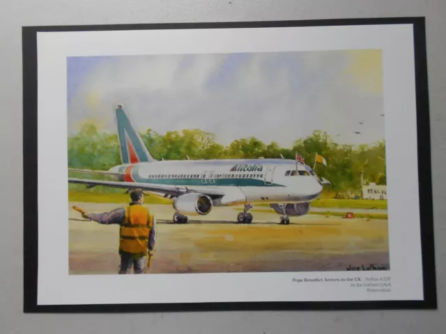 Aviation Print-   Pope Benedict Arrives In The Uk: Airbus A320