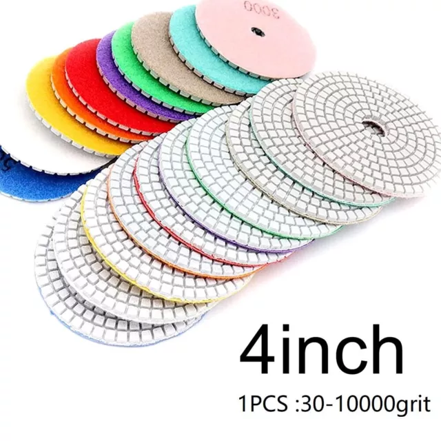 4inch Diamond Wet Polishing Pad 1-10PCS for Granite Stone Concrete Marble Floor