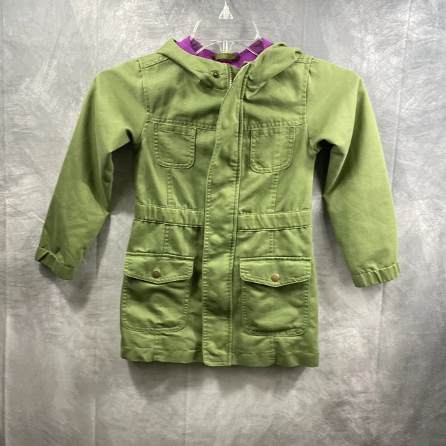 Cat And Jack little girls jacket size small 6/6X military style jacket hooded