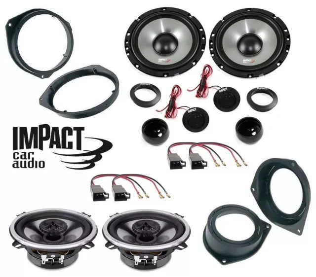 IMPACT Set 6 Haut Parleur 165mm+10cm Punto 500 Panda Qubo Fiorino Mito Brkt / Pr