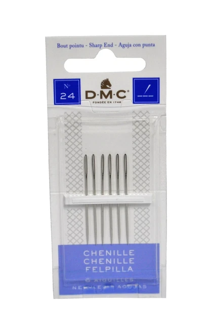 Agujas afiladas de oruga DMC talla 24