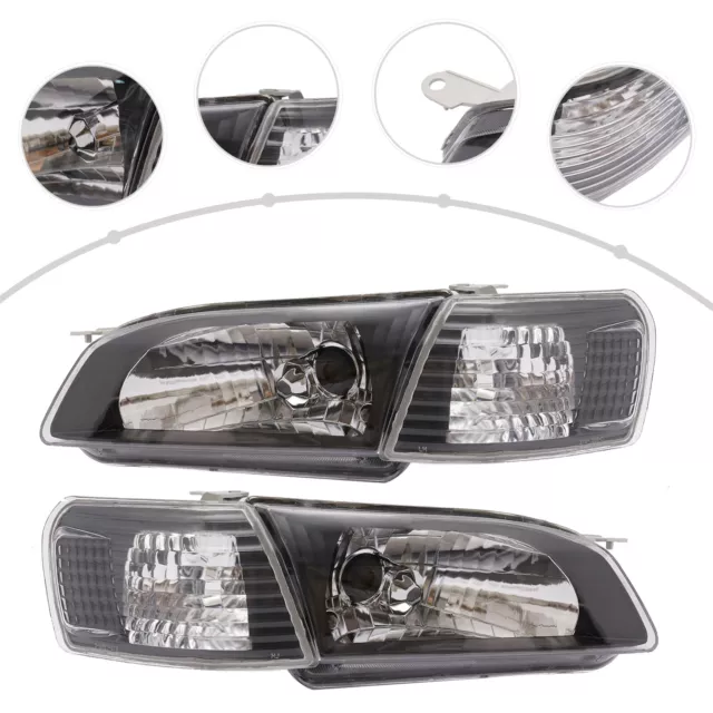 CLEAR HEADLIGH HEADLAMP CHROME For 1995-1999 TOYOTA Tercel LHD