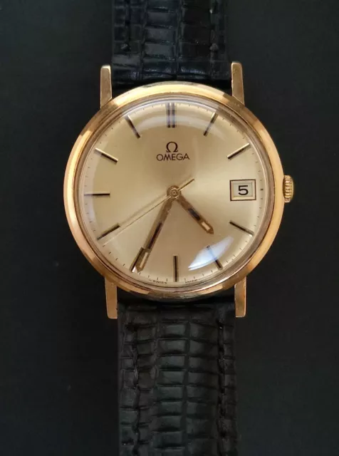 Gorgeous OMEGA 9k Gold men's 1980s wristwatch Watch