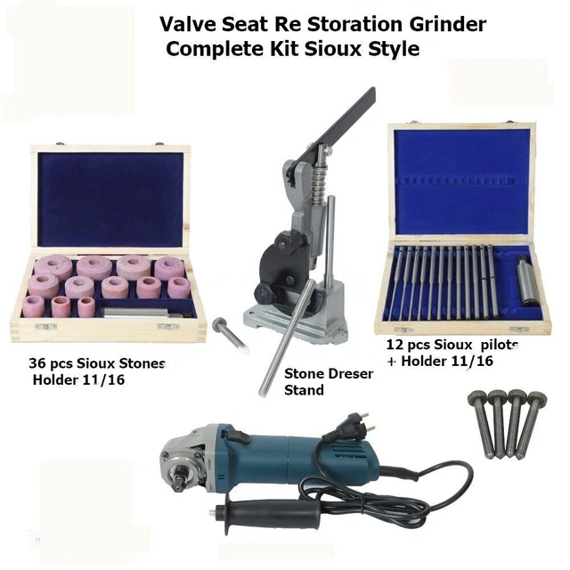 Nuova smerigliatrice per ripristino sedi valvole Kit completo Sioux Style...