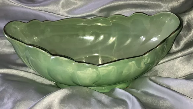 Vintage Art Deco Maling Green Ombre Lustre Ware Mantle Vase/Bowl. *SEE PHOTOS*