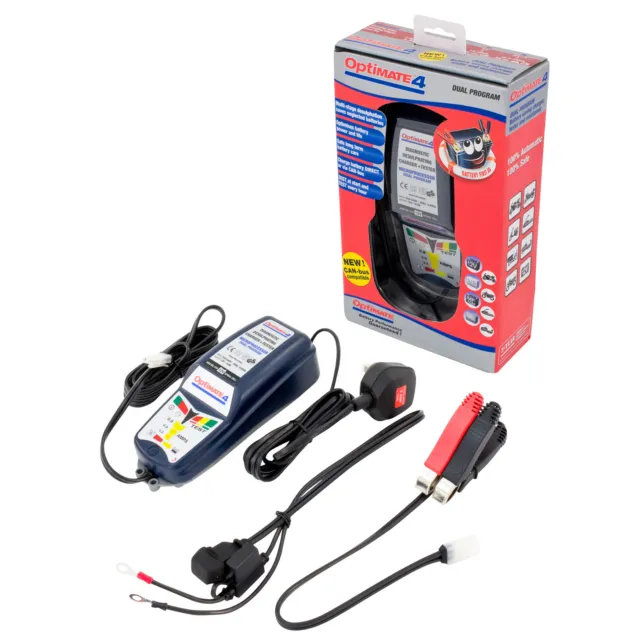 Optimate 4D (4 Dual) 12v Dual Programme Motorcycle Battery Charger/Conditioner