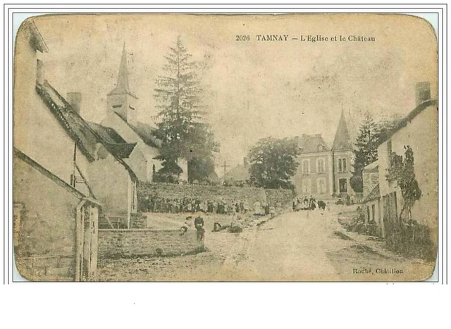 58.Tamnay En Bazois.l'eglise Et Le Chateau.coins Arrondis