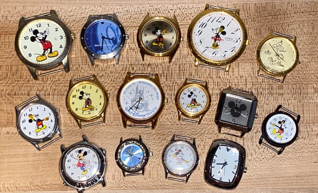 15 Disney Mickey, Minnie, Tinker Bell Watches -No Bands -LORUS TIMEWORKS, Parks+
