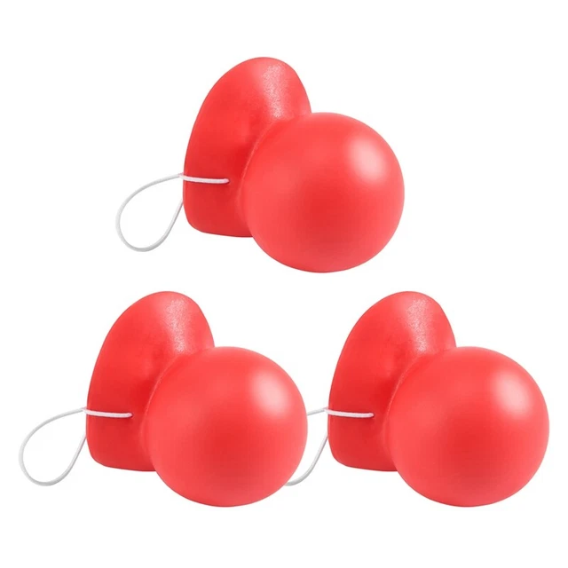 3 pz Naso Pagliaccio Rosso Suono Naso Clown Cigolante con Corda Elastica per Adulti G3U3