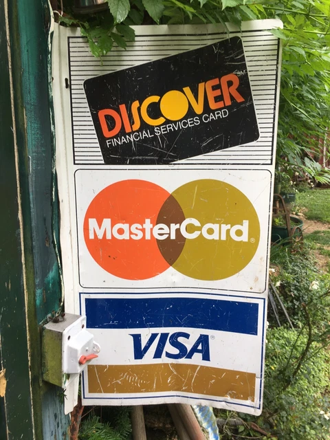 VINTAGE DISCOVER NOVUS Visa MasterCard Flange Double Sided