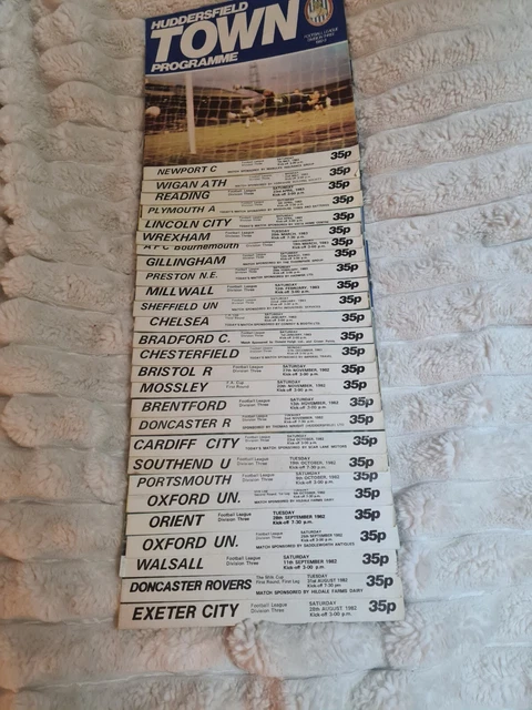 HUDDERSFIELD TOWN 19821983 Full Season Of Home League And Cup Games £