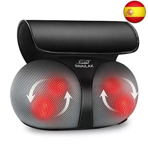 Snailax Almohada de masaje Shiatsu - Masajeador de cuello y espalda con calor,