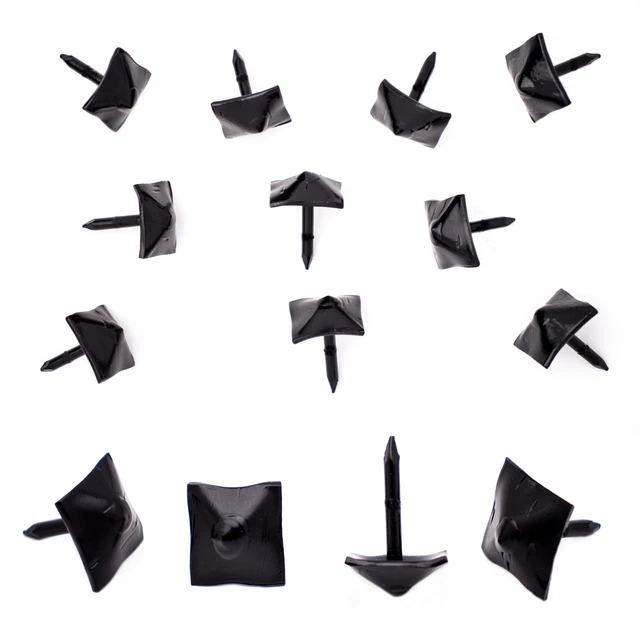 10 Pack Square Pyramid Door Clavos Decorative Nails 0.75" Rustic Hammered Iron