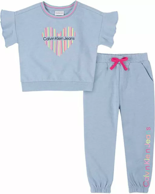 Calvin Klein Girls 2 Pieces Jogger Set Size 2T 3T 4T 4 5 6 6X