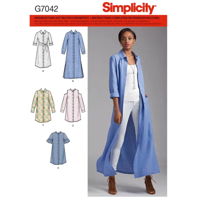 Simplicity Schnitt Nr 8546.U5 Hemdblusen-Kleid Gr. 42 - 50