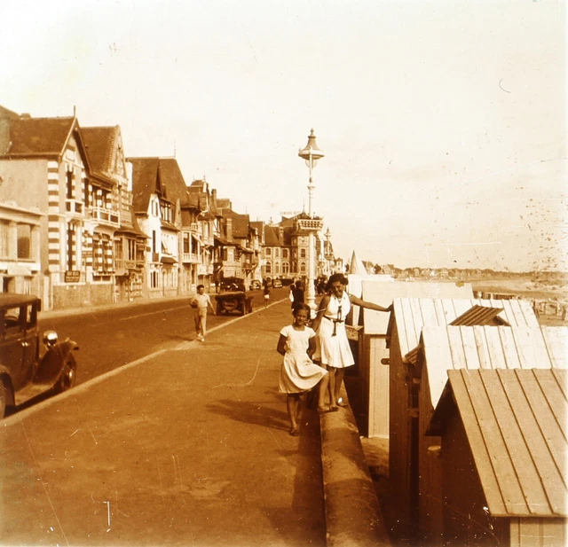 FRANCE La Baule Vacances Famille c1935 original photo stereo plate P74L16n2