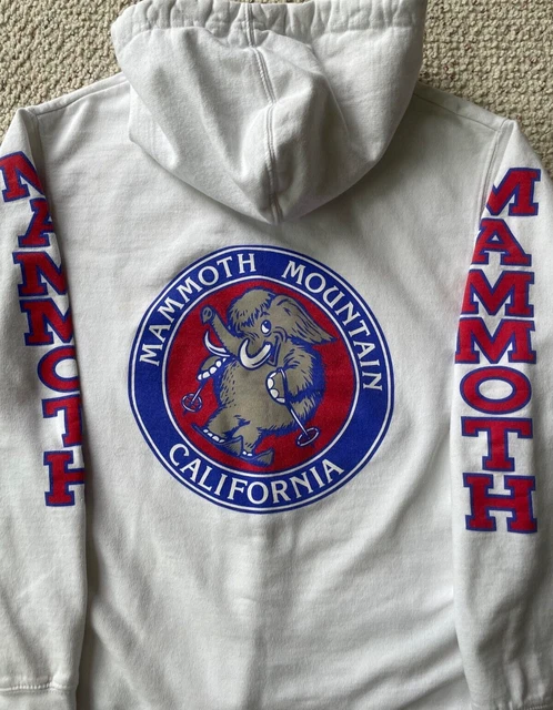 MAMMOTH MOUNTAIN CALIFORNIA Wooly skiing white long sleeve Hoodie men S