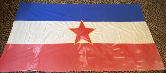 Original Large Late-1940s Yugoslavian Communist Flag!