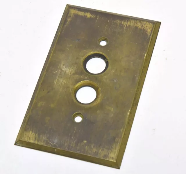 Vintage Push Button Brass Cover Switch Plate    K5