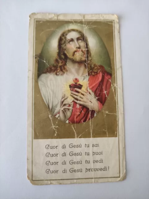 Sacro Cuore Di Gesù Con Preghiera, Santino S5 holy card