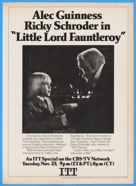 1980 Alec Guinness Ricky Schroder Little Lord Fauntleroy CBS TV ITT Special ad
