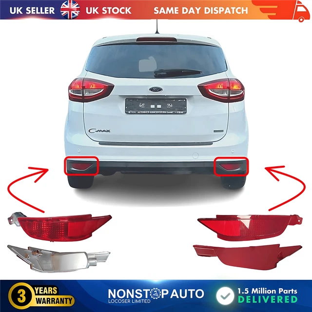 Réflecteur Arrière Droit Pour Ford Fiesta 6 Et C-Max 2 (2008-2019) - Catadioptre Pare-chocs, Réf. 1552730